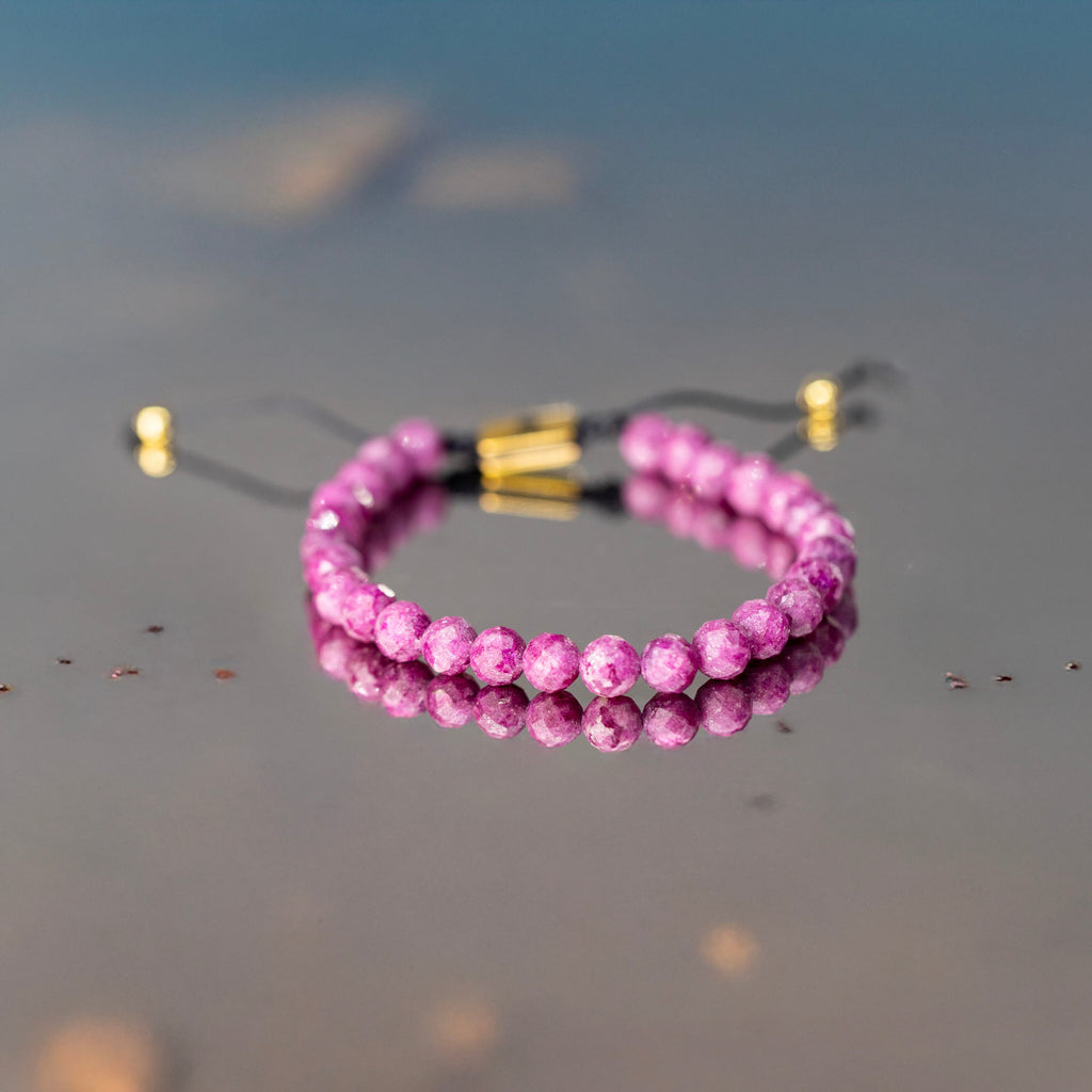 Pulsera rubí facetado