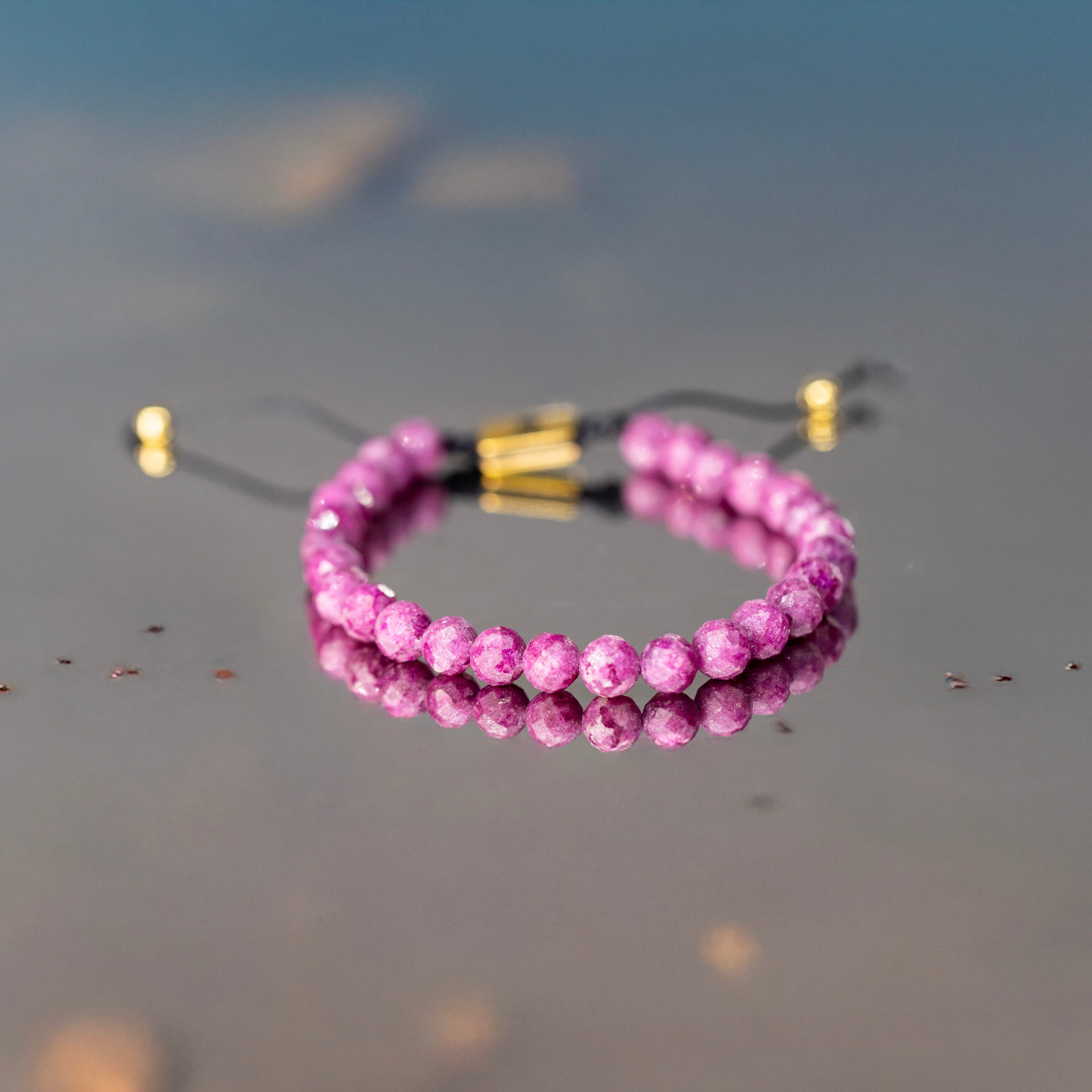 Pulsera rubí facetado