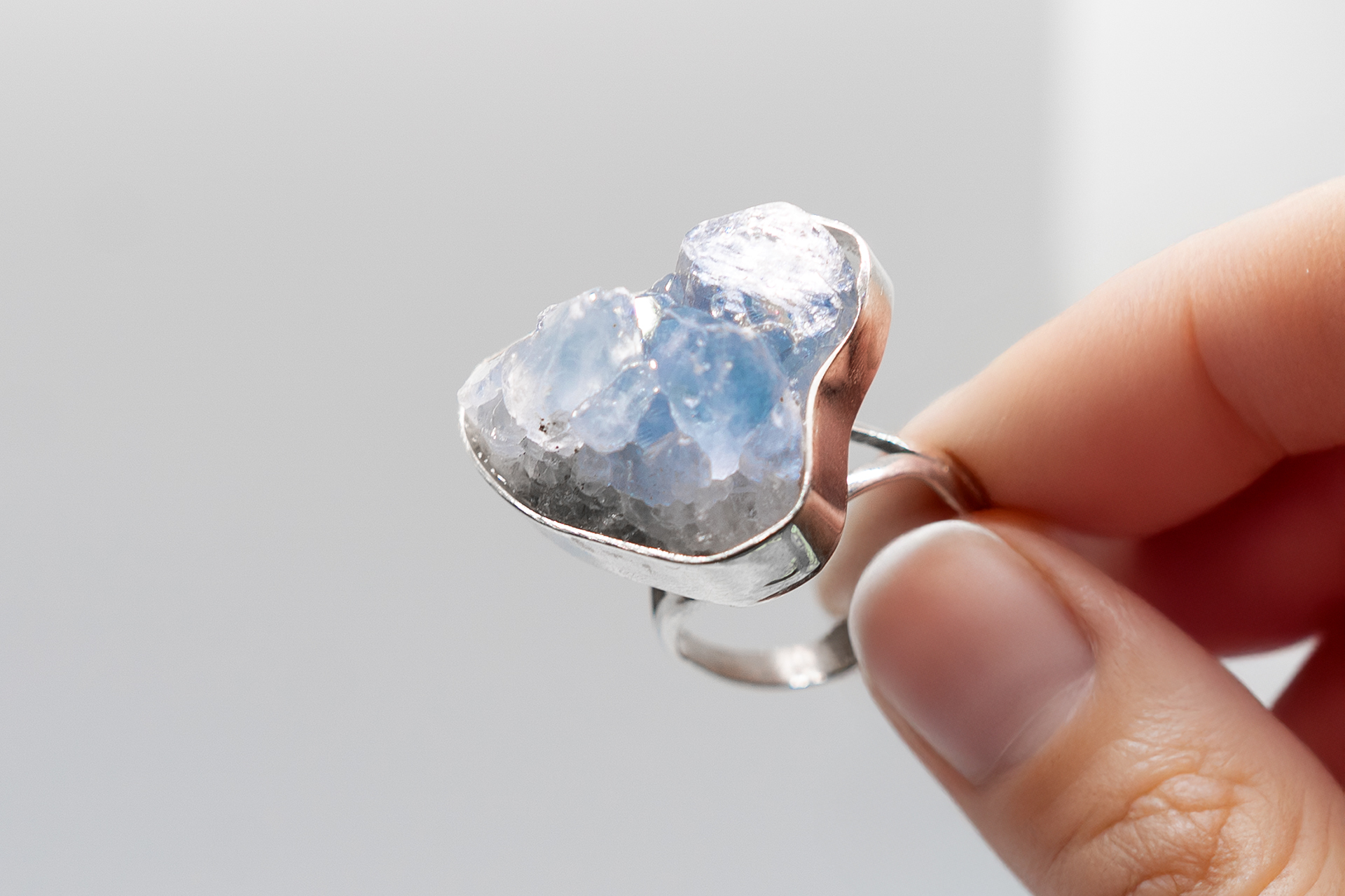 Anillo de Celestita en plata
