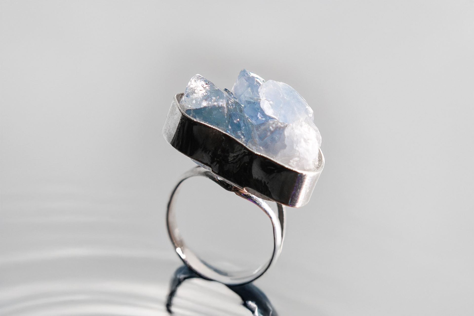 Anillo de Celestita en plata - Imagen 3