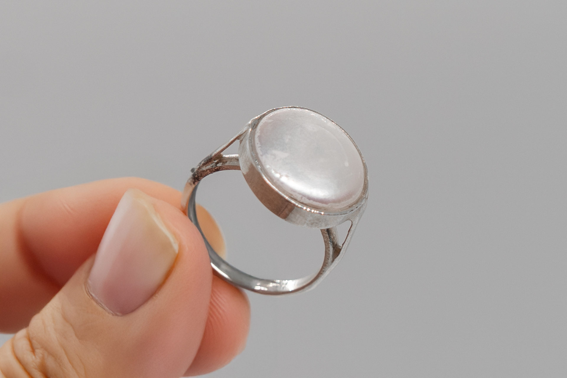 Anillo de perla en plata
